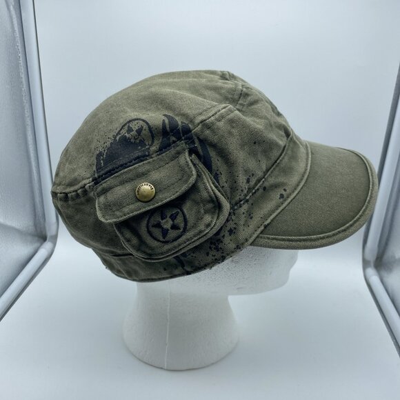 Green Military Style Cap Hat Flex-Fit Stretch OSFM American Rag - Picture 3 of 9
